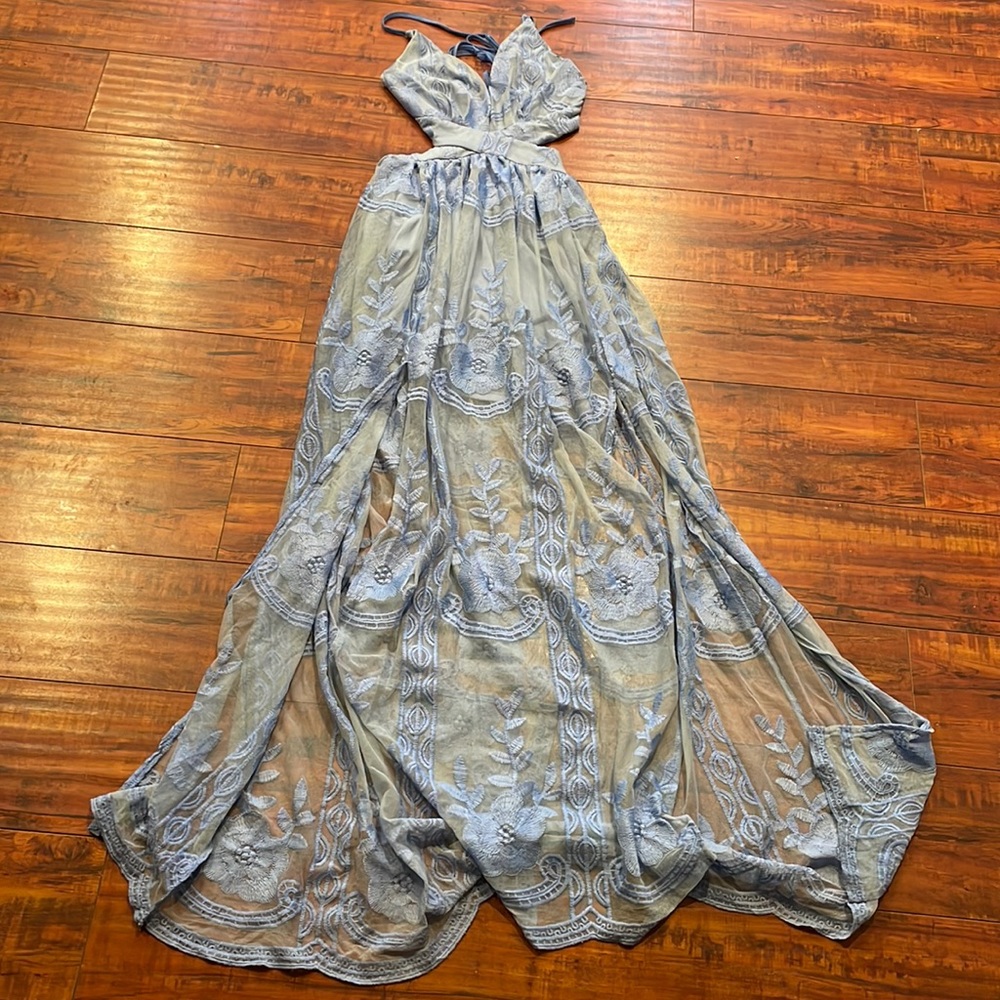Baby Blue Lace Maxi Dress